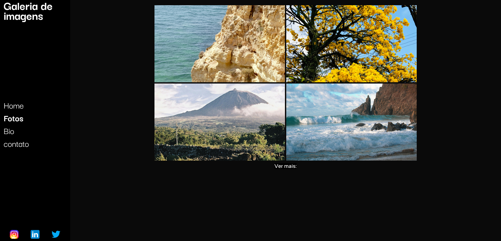 screenshot do projeto de uma galeria